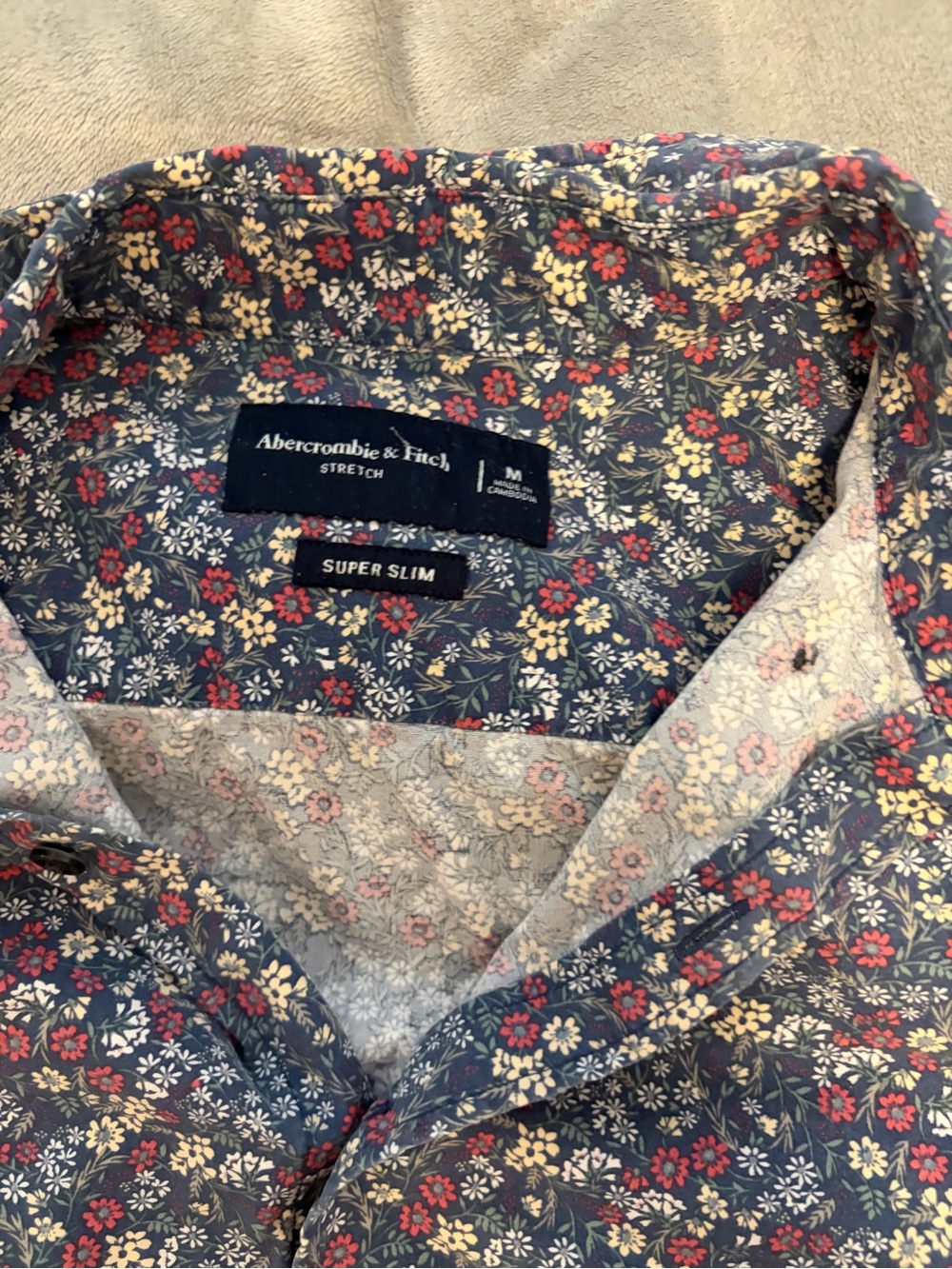 Abercrombie & Fitch Navy Floral Button-Down Shirt